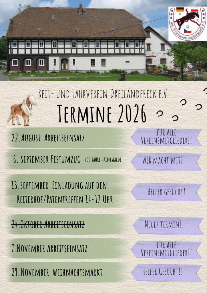 TERMINE 2026 Reit- und Fahrverein Dreiländereck e.V.